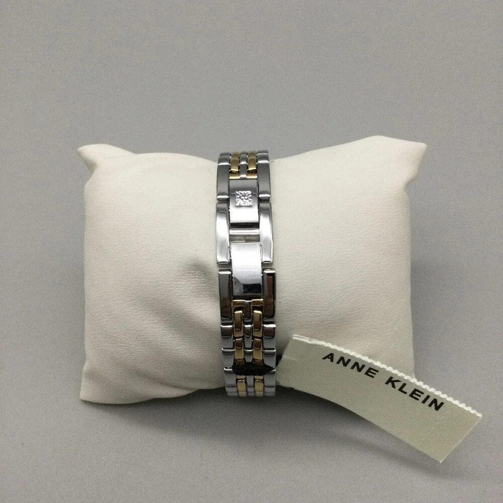 Anne Klein Womens Watch 30mm Two Tone Roman Dial Stainless Bracelet Box Papers